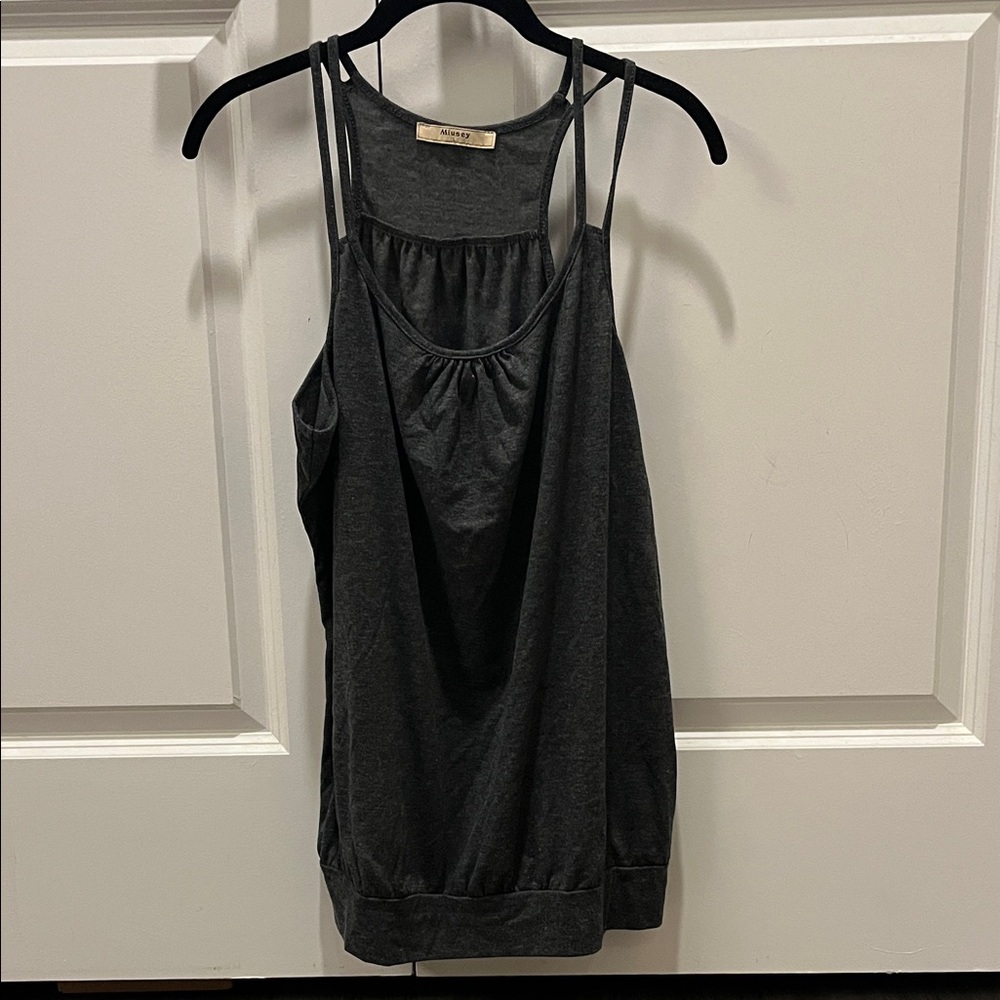 Charcoal gray Tank Top Miusey Large
